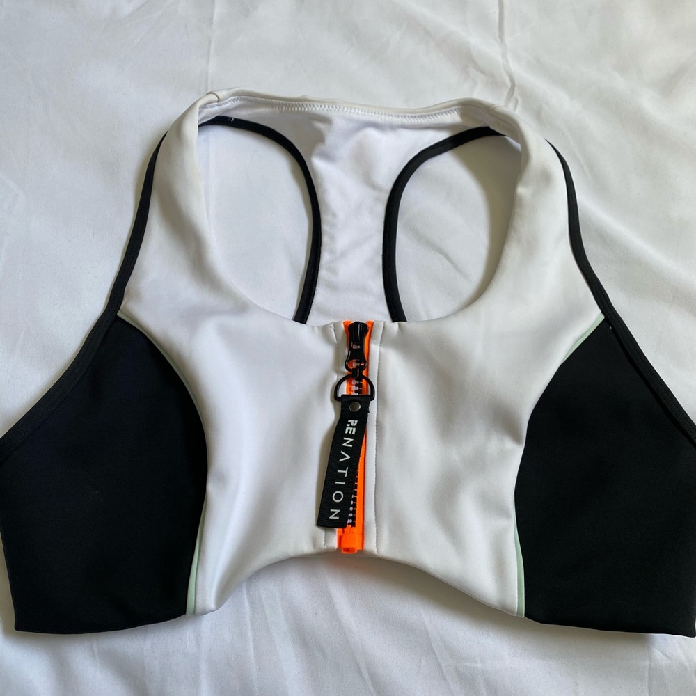 P.E Nation White and Black Sports Bra